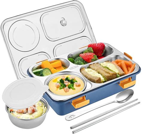 lunch box with steel compartment|steel lunch box 4 containers.